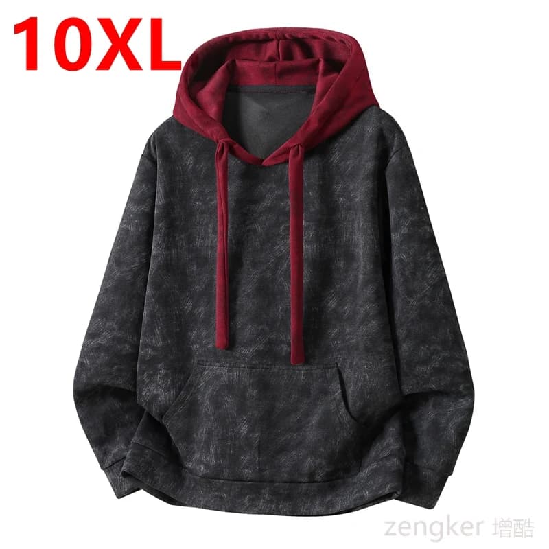 Plus Size Color Block Hoodie Men Women - Patchwork Streetwear, Loose Fit Versatile Spring Fall Casual Top 8XL 9XL 10XL