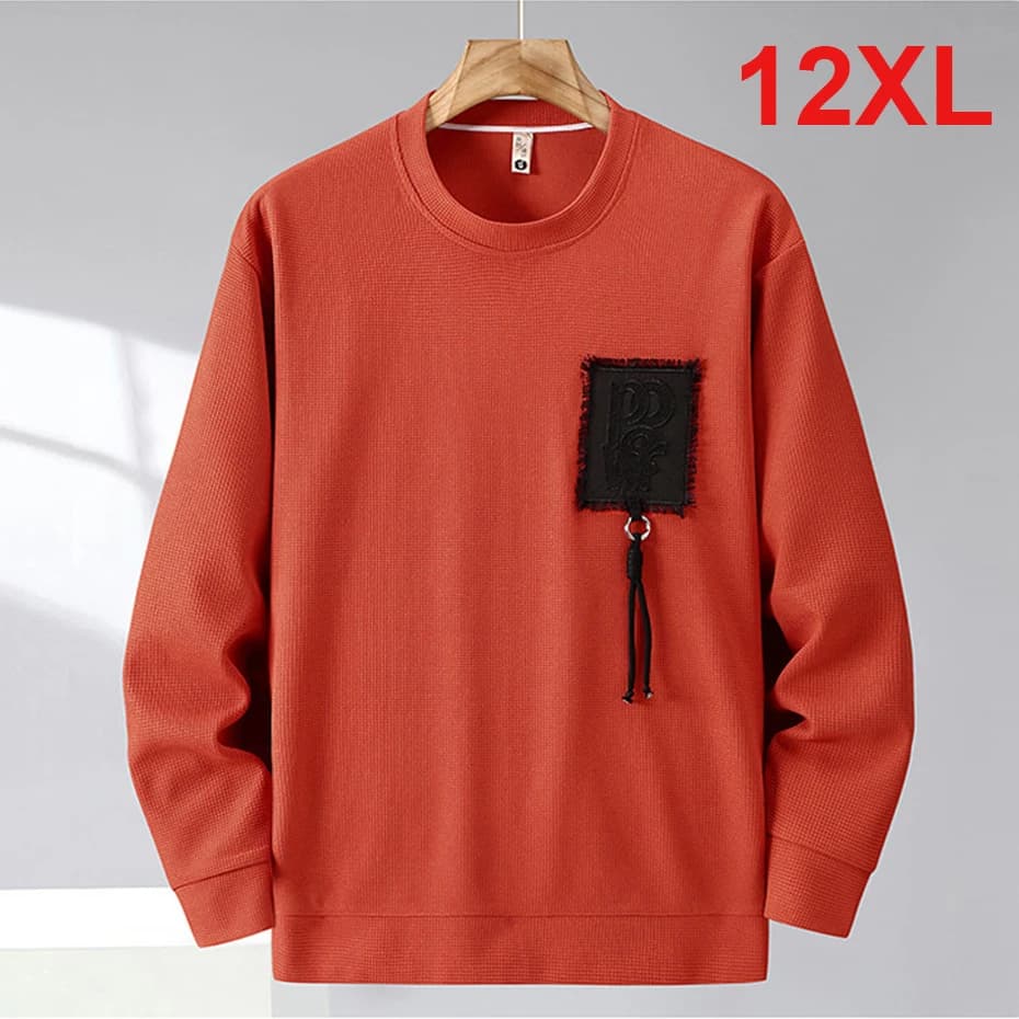 10XL 12XL Plus Size Sweatshirts Men Spring Autumn Sweatshirt Male Fashion Casual Pocket Patchwork Pullover Big Size 10XL