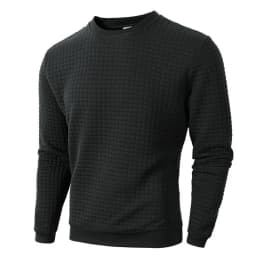 Autumn Men's Crewneck Sweatshirts Soild Color Fall Warm Sweaters Long Sleeve Casual Pullover Shirt Outdoor Lightweight Coats