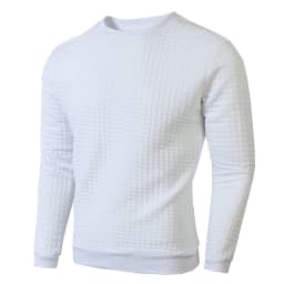 Autumn Men's Crewneck Sweatshirts Soild Color Fall Warm Sweaters Long Sleeve Casual Pullover Shirt Outdoor Lightweight Coats