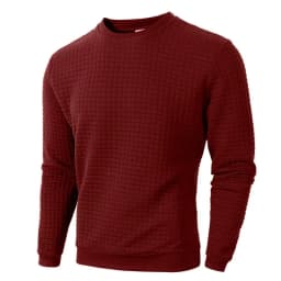 Autumn Men's Crewneck Sweatshirts Soild Color Fall Warm Sweaters Long Sleeve Casual Pullover Shirt Outdoor Lightweight Coats