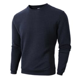 Autumn Men's Crewneck Sweatshirts Soild Color Fall Warm Sweaters Long Sleeve Casual Pullover Shirt Outdoor Lightweight Coats