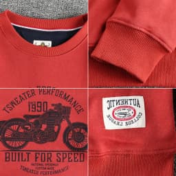 Autumn New American Retro Long Sleeve O-neck Motorcycle Printed Sweatshirts Men's Fashion Washed Terry Pullover Casual Sportwear