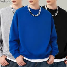 Autumn S-3XL Man Fashion Oversized Sweatshirt Street Casual Pullover Sport Crewneck Hoodless Long Sleeved New Basics Sportswears