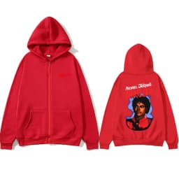 Michael Jackson Thriller Merch Zipper Hoodie Men Women Vintage Gothic Rock Zip Up Jacket Coat Men's Fashion Oversized Streetwear