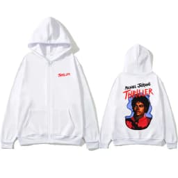 Michael Jackson Thriller Merch Zipper Hoodie Men Women Vintage Gothic Rock Zip Up Jacket Coat Men's Fashion Oversized Streetwear