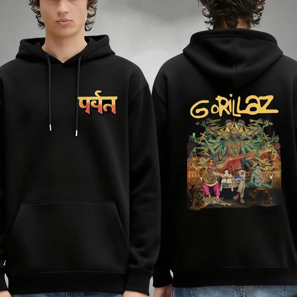 Gorillaz The Mountain Album Art Hoodie Rock Gorillaz Articles Hip-hop Electronic Men Hoodies Merch New in Hoodies & Sweatshirts