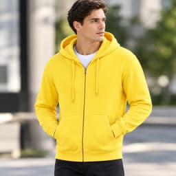 Casual Hooded Sporty Hoodies with Pocket Autumn Spring Notched Collar Patch Pocket Zipper Decoration Men Hoodies and Sweatshirts