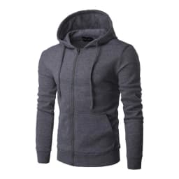 Casual Hooded Sporty Hoodies with Pocket Autumn Spring Notched Collar Patch Pocket Zipper Decoration Men Hoodies and Sweatshirts