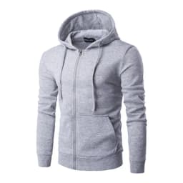 Casual Hooded Sporty Hoodies with Pocket Autumn Spring Notched Collar Patch Pocket Zipper Decoration Men Hoodies and Sweatshirts