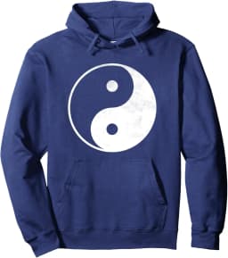 Yin Yang Spiritual Design Meditation Yoga Yinyang Distressed Pullover Hoodie Xwomen Mens Sweatshirt Customizable Hoodie