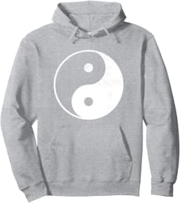 Yin Yang Spiritual Design Meditation Yoga Yinyang Distressed Pullover Hoodie Xwomen Mens Sweatshirt Customizable Hoodie