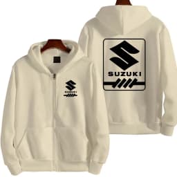 Suzuki logo motorcycle racing team competition men's fashion zipper sportswear spring and autumn sports couple hooded coat