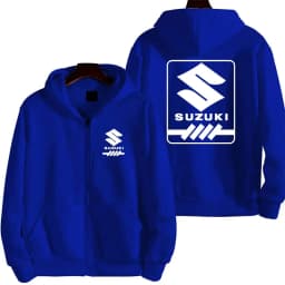 Suzuki logo motorcycle racing team competition men's fashion zipper sportswear spring and autumn sports couple hooded coat