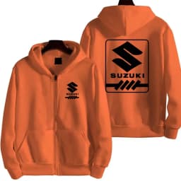 Suzuki logo motorcycle racing team competition men's fashion zipper sportswear spring and autumn sports couple hooded coat