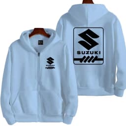 Suzuki logo motorcycle racing team competition men's fashion zipper sportswear spring and autumn sports couple hooded coat