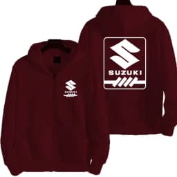 Suzuki logo motorcycle racing team competition men's fashion zipper sportswear spring and autumn sports couple hooded coat