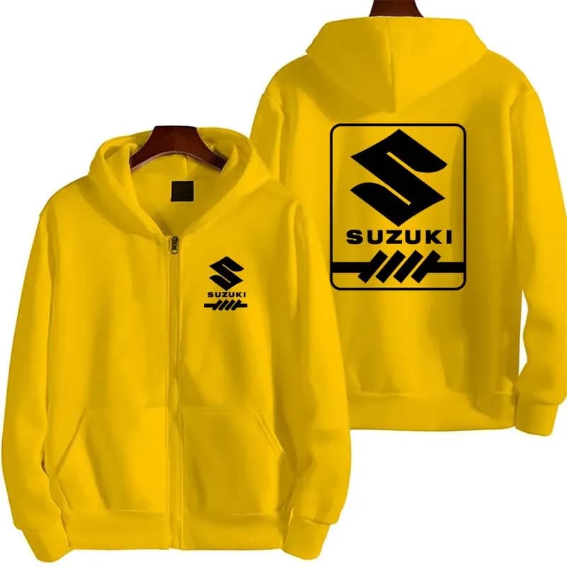 Suzuki logo motorcycle racing team competition men's fashion zipper sportswear spring and autumn sports couple hooded coat
