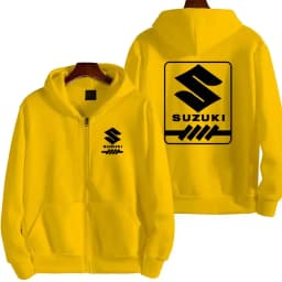 Suzuki logo motorcycle racing team competition men's fashion zipper sportswear spring and autumn sports couple hooded coat