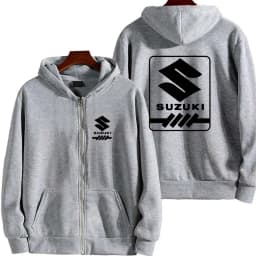 Suzuki logo motorcycle racing team competition men's fashion zipper sportswear spring and autumn sports couple hooded coat