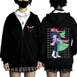 Game Deltarune Ralsei Kris Zipper Hoodie Men Casual Humor Harajuku Zip Up Jacket Unisex Long Sleeve Oversized Zip Up Sweatshirt