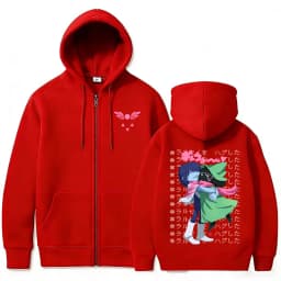 Game Deltarune Ralsei Kris Zipper Hoodie Men Casual Humor Harajuku Zip Up Jacket Unisex Long Sleeve Oversized Zip Up Sweatshirt
