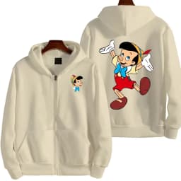 Pinocchio Women Zipper Hoodie Cartoon Anime Spring Autumn Men Sweatshirt 2026 New Fashion Couple Jackets Coats
