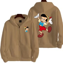 Pinocchio Women Zipper Hoodie Cartoon Anime Spring Autumn Men Sweatshirt 2026 New Fashion Couple Jackets Coats