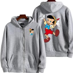 Pinocchio Women Zipper Hoodie Cartoon Anime Spring Autumn Men Sweatshirt 2026 New Fashion Couple Jackets Coats