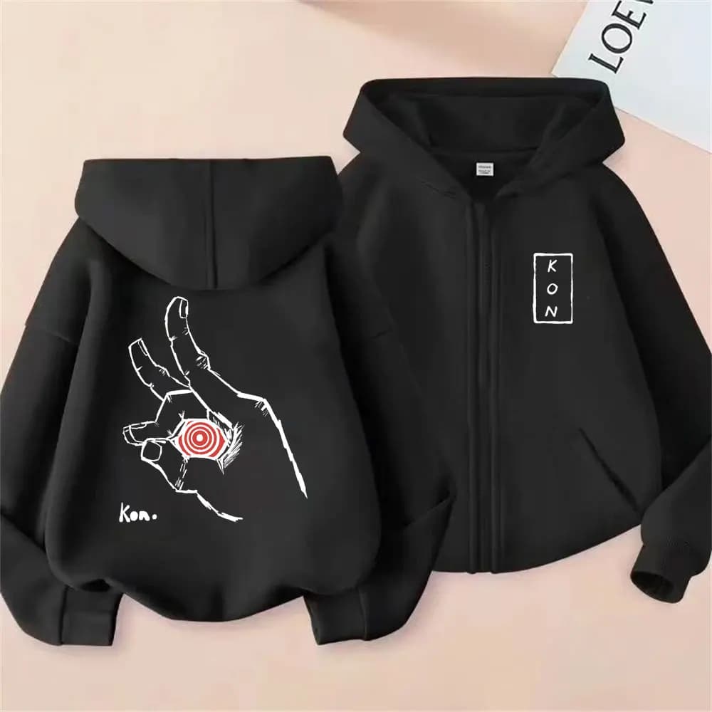 Anime Chainsaw Man Zipper Hoodie Hayakawa Aki Summon Fox Devil Kon Graphic Zip Up Jacket Men Women Manga Oversized Sweatshirt