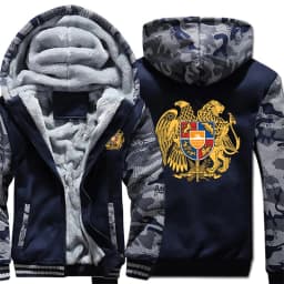 Armenia Hoodies Men Cool Thicken Winter Armenia Coat of Arms Sweatshirt Pullover Mans Coat