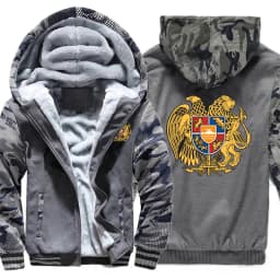Armenia Hoodies Men Cool Thicken Winter Armenia Coat of Arms Sweatshirt Pullover Mans Coat