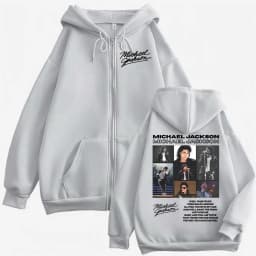 King of Pop Michael Jackson Tour Zipper Hoodies Men's Fashion High Street Jacket Sweatshirts Casual Oversized Zip Up Pullovers