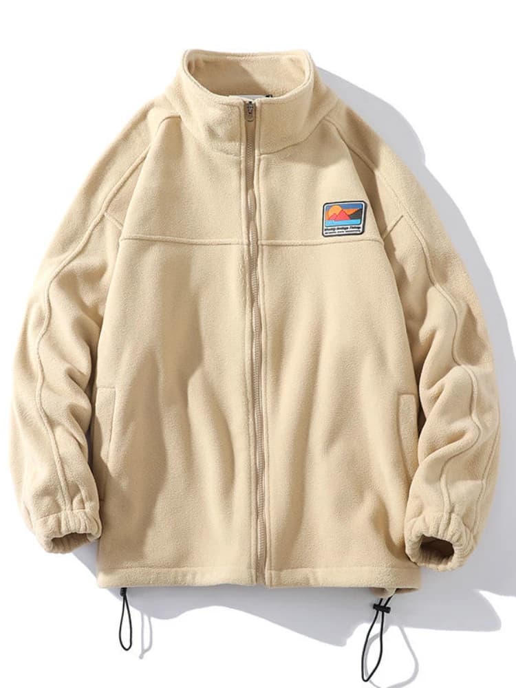Gmiixder Half-zip Hoodless Sweatshirt Autumn Winter Stand-up Collar Shirt Oversize Velevet Tops Lovers Trend Polar Fleece Jacket
