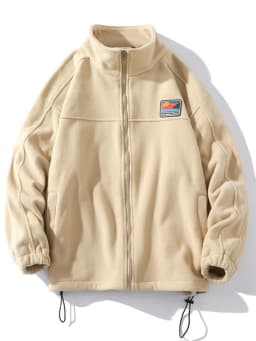 Gmiixder Half-zip Hoodless Sweatshirt Autumn Winter Stand-up Collar Shirt Oversize Velevet Tops Lovers Trend Polar Fleece Jacket