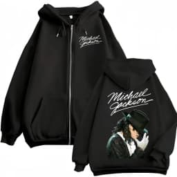 Michael Jackson 90's Classics Zipper Hoodies Men Women Clothing Rock Fashion Zip Up Pullovers Casual Loose Fleece Sweatshirts