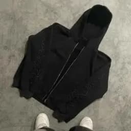 Mens Hoodie Harajuku Y2K Vine Embroidered High Street Washed Black Gray Sweatshirt Gothic Casual Streetwear Loose Fit Fashion