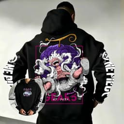 One Piece Gear 5 Luffy Devil Fruit Hoodie 2026 New Japanese Anime Fashion Y2K Casual Sportswear Men's Couple Hooded Sweatshirt