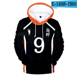 Haikyuu Hoodie 10 Hinata Shoyo/9 Kageyama Tobio Volleyball uniform 3D Karasuno High School Anime Hoodie Casual Kids Sweatshirt