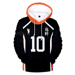 Haikyuu Hoodie 10 Hinata Shoyo/9 Kageyama Tobio Volleyball uniform 3D Karasuno High School Anime Hoodie Casual Kids Sweatshirt