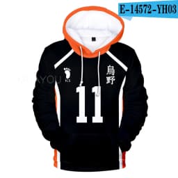 Haikyuu Hoodie 10 Hinata Shoyo/9 Kageyama Tobio Volleyball uniform 3D Karasuno High School Anime Hoodie Casual Kids Sweatshirt