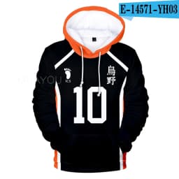Haikyuu Hoodie 10 Hinata Shoyo/9 Kageyama Tobio Volleyball uniform 3D Karasuno High School Anime Hoodie Casual Kids Sweatshirt