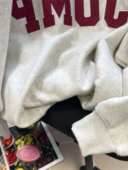 Unisex Hoodless Sweatshirt Fleece Lined Street Style Letter Print Autumn Winter Couple INS Hong Kong Style Trendy Outerwear