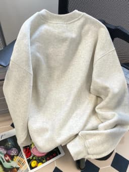 Unisex Hoodless Sweatshirt Fleece Lined Street Style Letter Print Autumn Winter Couple INS Hong Kong Style Trendy Outerwear