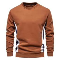 AIOPESON Mens Patckwork Cotton-blend Crew Neck Sweatshirts Fashion Casual Sport Round Neck Pullover Sweatshirt for Men