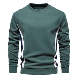 AIOPESON Mens Patckwork Cotton-blend Crew Neck Sweatshirts Fashion Casual Sport Round Neck Pullover Sweatshirt for Men