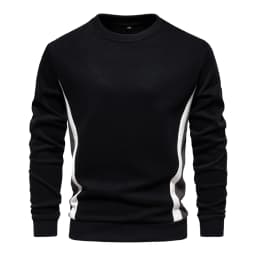 AIOPESON Mens Patckwork Cotton-blend Crew Neck Sweatshirts Fashion Casual Sport Round Neck Pullover Sweatshirt for Men