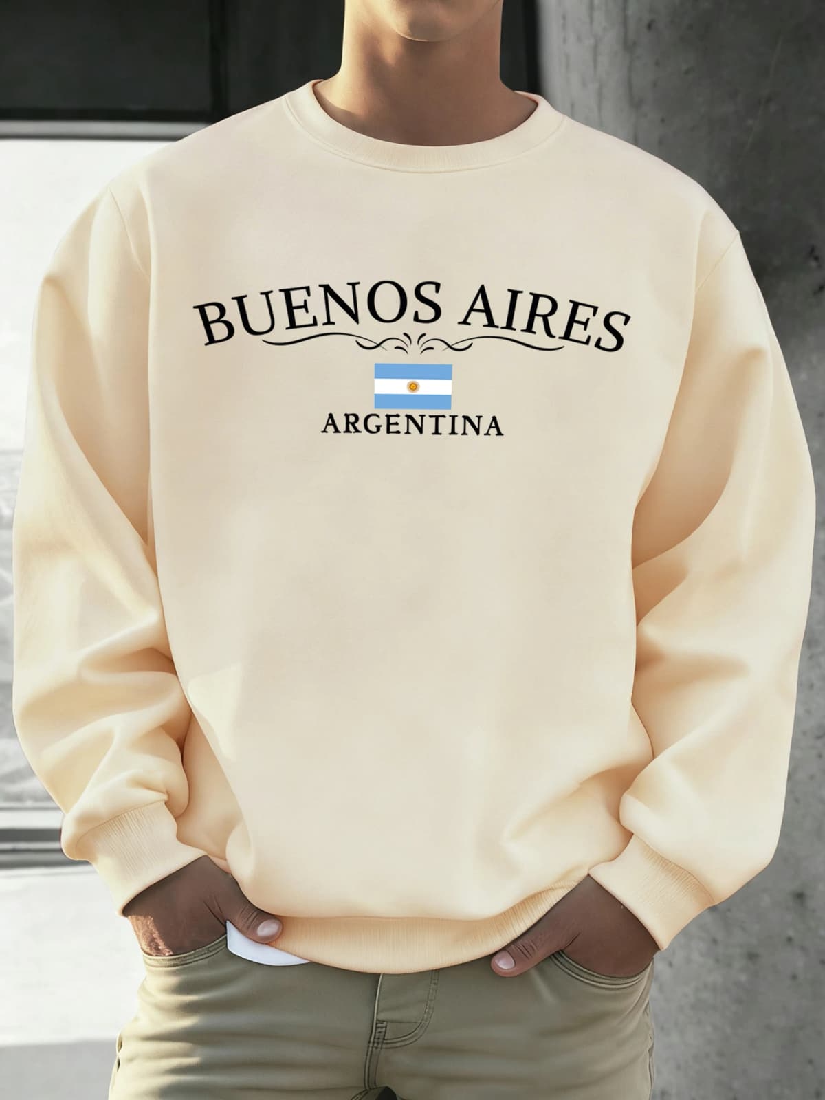 Buenos Aires Argentina Printed Men Sweatshirts Street Hip Hop Sportswear Fleece All-Match Pullover Unisex Casual Loose Clothing