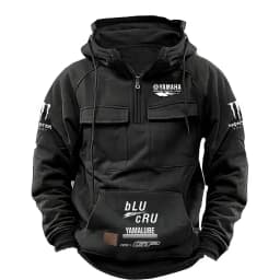 2026 Yamaha Logo Men's Motorcycle Jacket - High-Quality Multi-Pocket Hooded Racing Suit - Fall/Winter Fashion Casual Sport Coat
