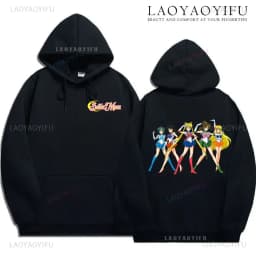 Cute Sailor Moon Hoodie Women Casual Streetwear Harajuku Ladie Streetwear Tops Kawaii Sweet Loose Hoody Unisex Clothing Pullover